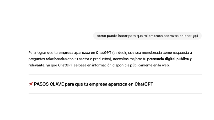 Cómo hacer que mi empresa aparezca en ChatGPT