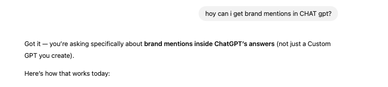 How can I get brand mentions in ChatGPT