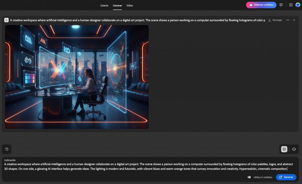 Example of an image generated with Adobe FireFly