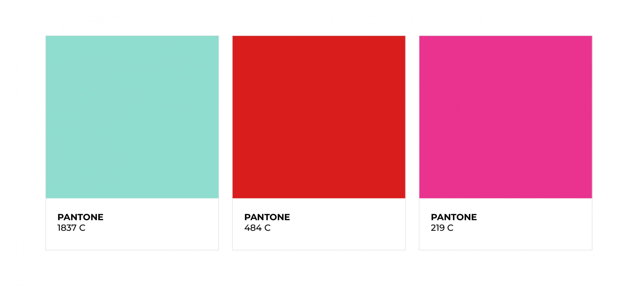 Examples of corporate colours from three brands