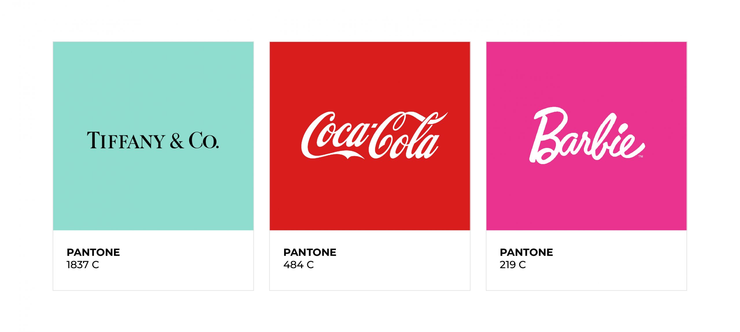 Examples of corporate colours from three brands