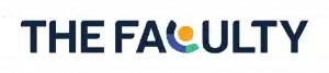 The Faculty logo in navy letters with a multicolor circular figure forming a person integrated into the word.